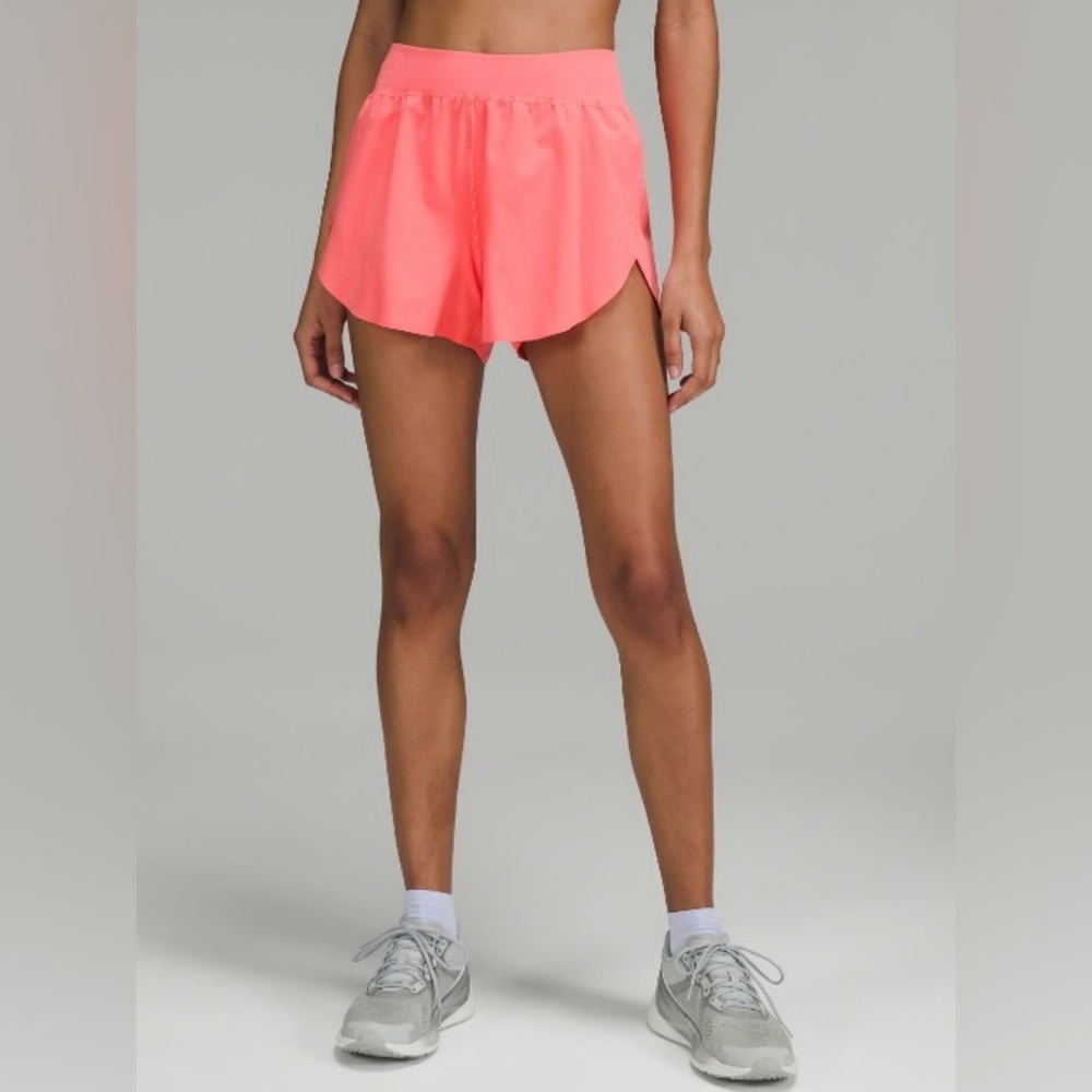 Lululemon Find Your Pace High Rise Lined Short 3” in Raspberry Cream
